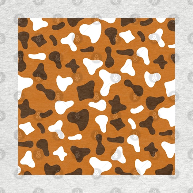 Caramel Chocolate white Cow Print Pattern by Cow Print Stuff